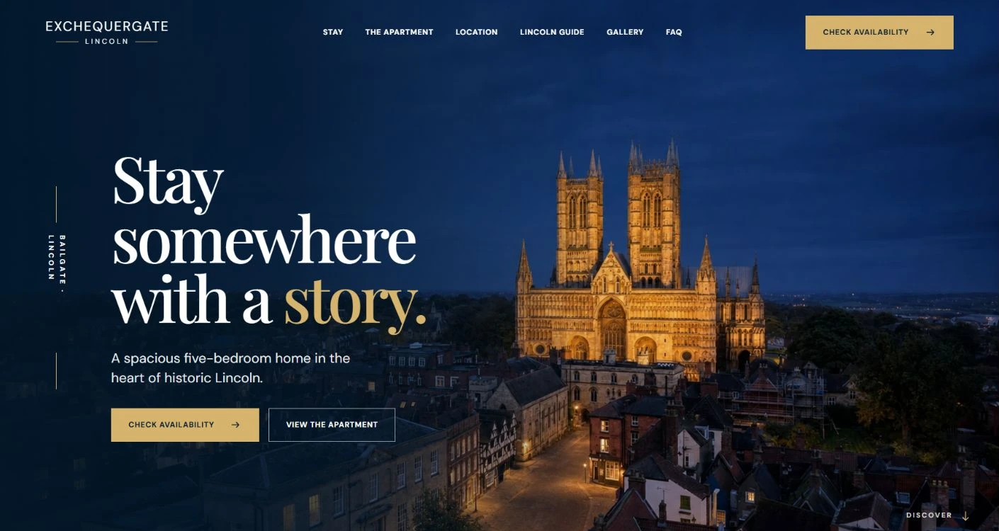 Stay Exchequergate home page desktop preview
