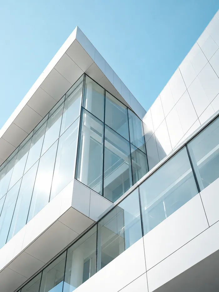 Clean contemporary architecture against a blue sky